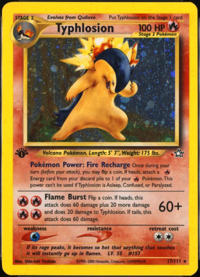 Neo Genesis Typhlosion [1st-Edition-Red-Dot-Error] Pokémon card